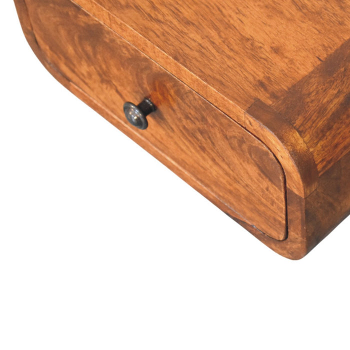 Avora Mini Wall-Mounted Chestnut 1 Drawer Nightstand - Brown, Wood