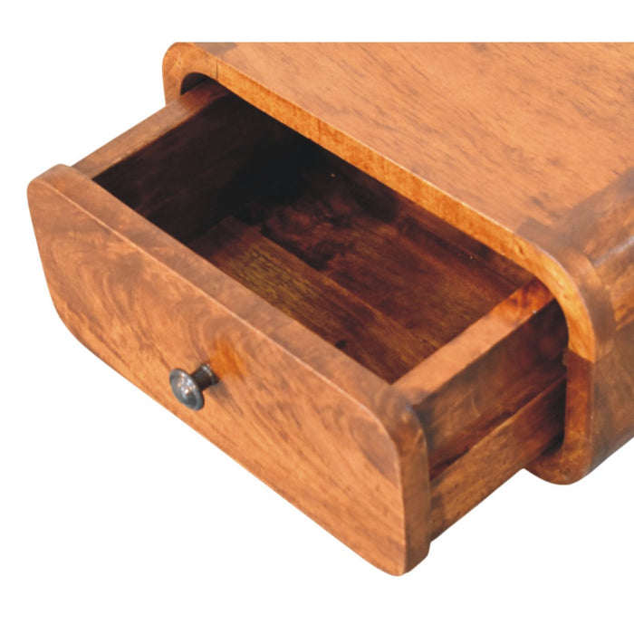 Avora Mini Wall-Mounted Chestnut 1 Drawer Nightstand - Brown, Wood