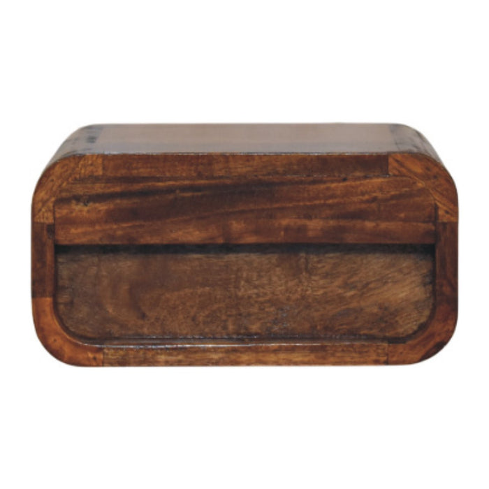 Avora Mini Wall-Mounted Chestnut 1 Drawer Nightstand - Brown, Wood