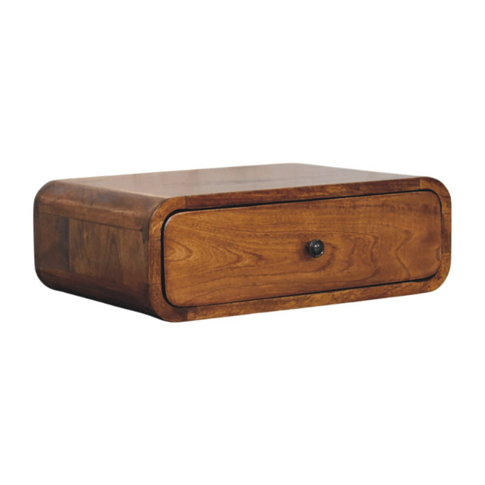 Avora Wall-Mounted Honey Caramel 1 Drawer Nightstand