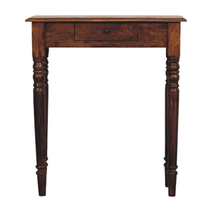 Turned Legs 1 Drawer Chestnut Console - Brown, Wood