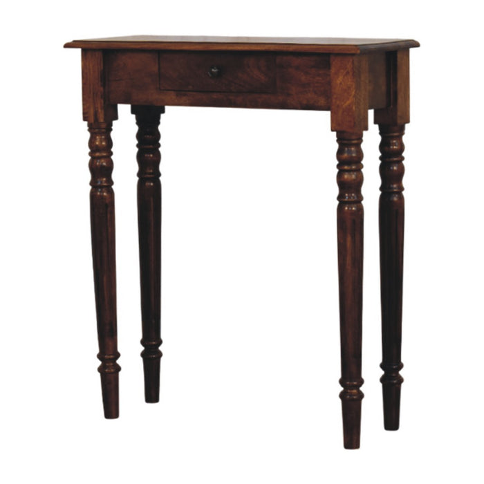Turned Legs 1 Drawer Chestnut Console - Brown, Wood