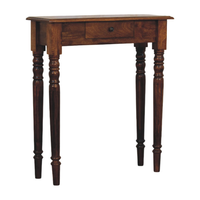 Turned Legs 1 Drawer Chestnut Console - Brown, Wood