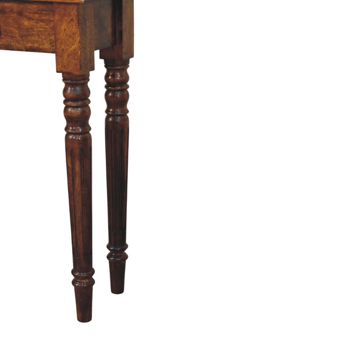 Turned Legs 1 Drawer Chestnut Console - Brown, Wood