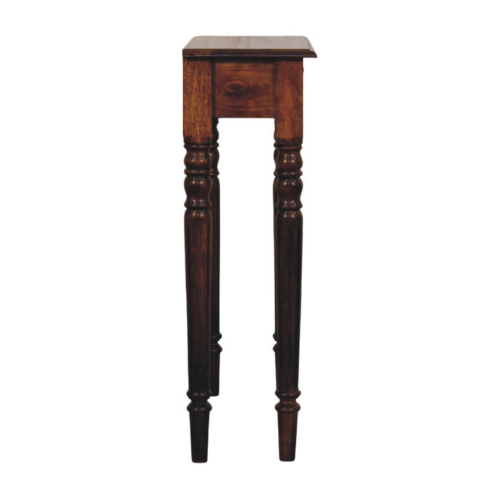 Turned Legs 1 Drawer Chestnut Console - Brown, Wood