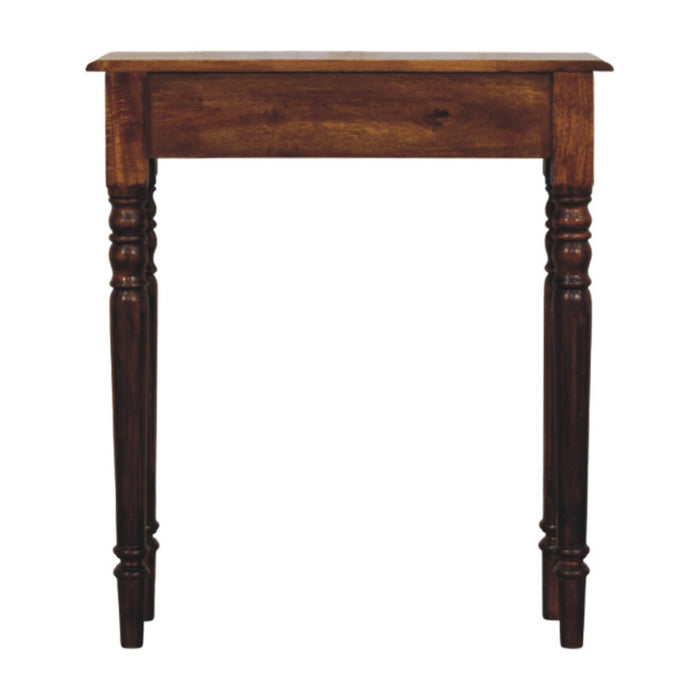 Turned Legs 1 Drawer Chestnut Console - Brown, Wood