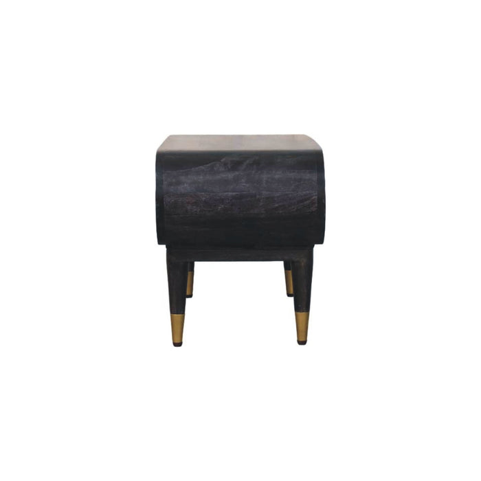 Velvet Mocha Curved Edge Console with Brass Accents - Wood