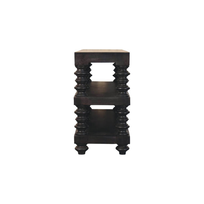 Spindle Shelf Console in Carbon Ash - Black, Wood