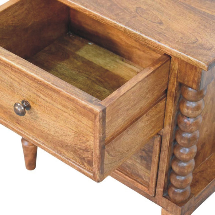 Harper Spindle Bedside - Brown, Wood