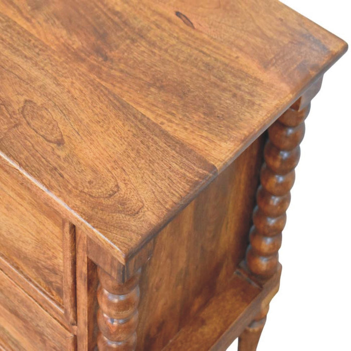 Harper Spindle Bedside - Brown, Wood
