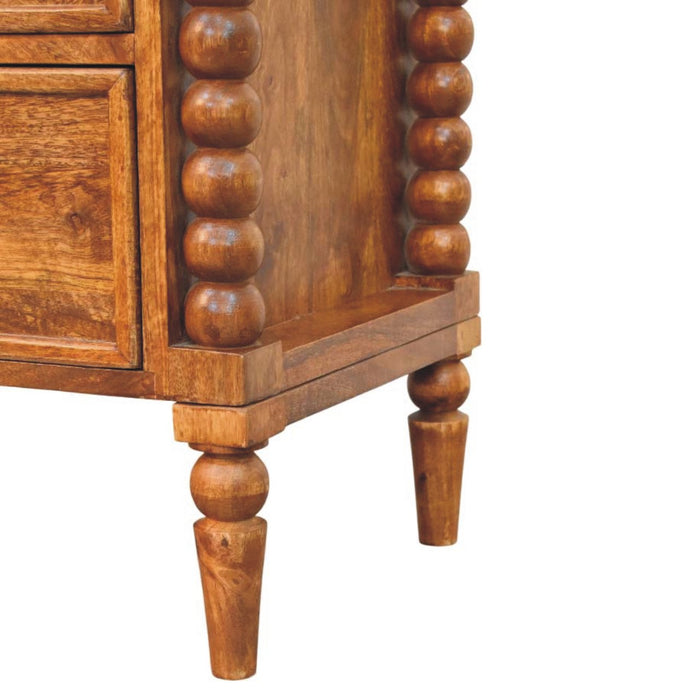Harper Spindle Bedside - Brown, Wood