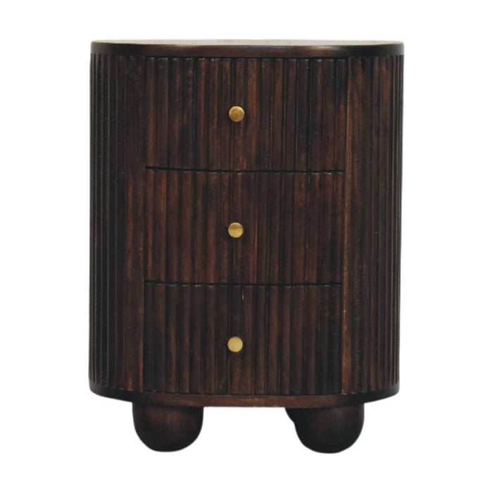 Curved Fluted 3-Drawer Drum Chest