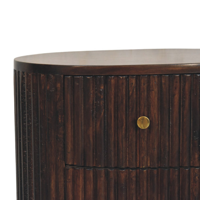Curved Fluted 3-Drawer Drum Chest