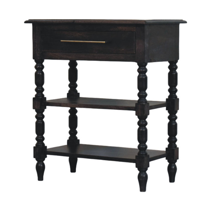 Heritage Turned-Leg Side Table - Black, Wood