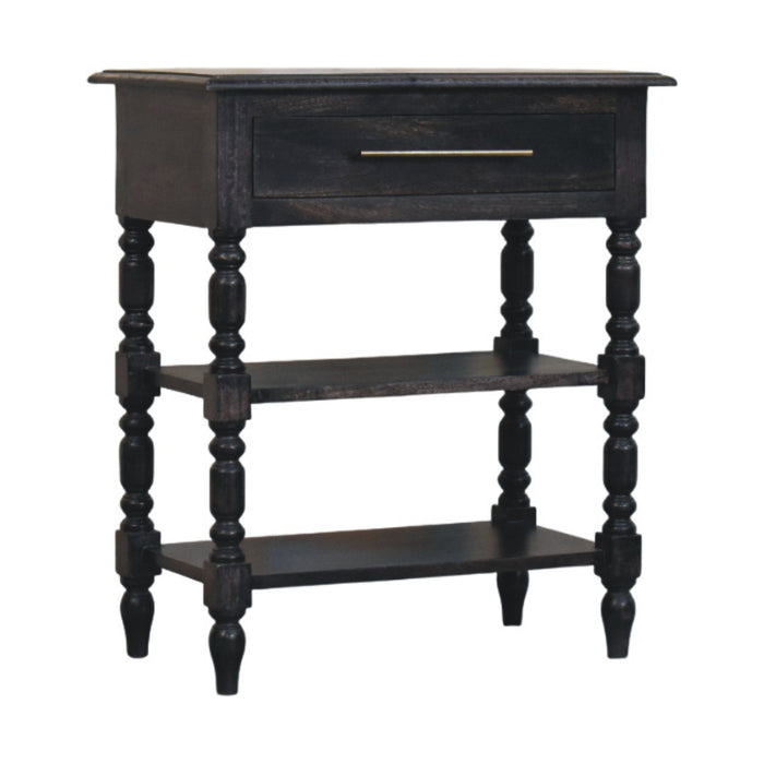 Heritage Turned-Leg Side Table - Black, Wood