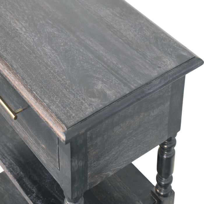 Heritage Turned-Leg Side Table - Black, Wood
