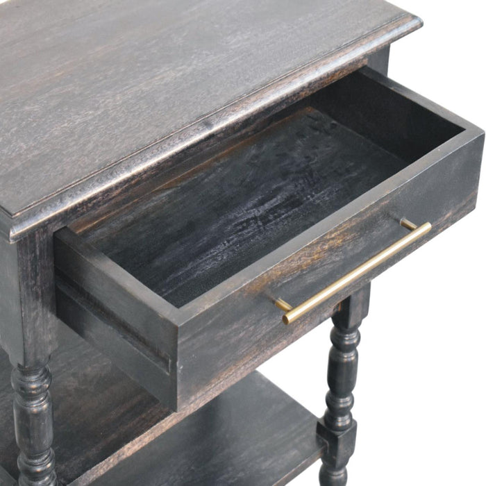 Heritage Turned-Leg Side Table - Black, Wood