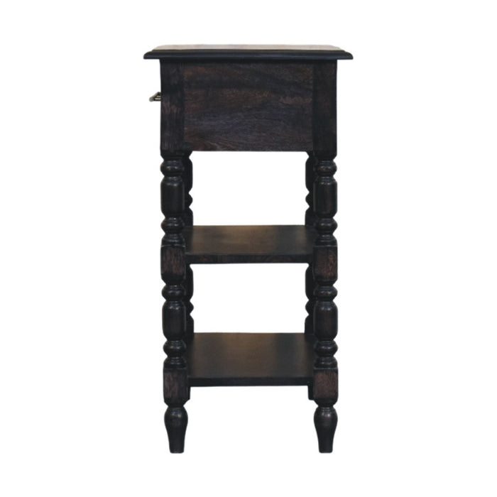 Heritage Turned-Leg Side Table - Black, Wood