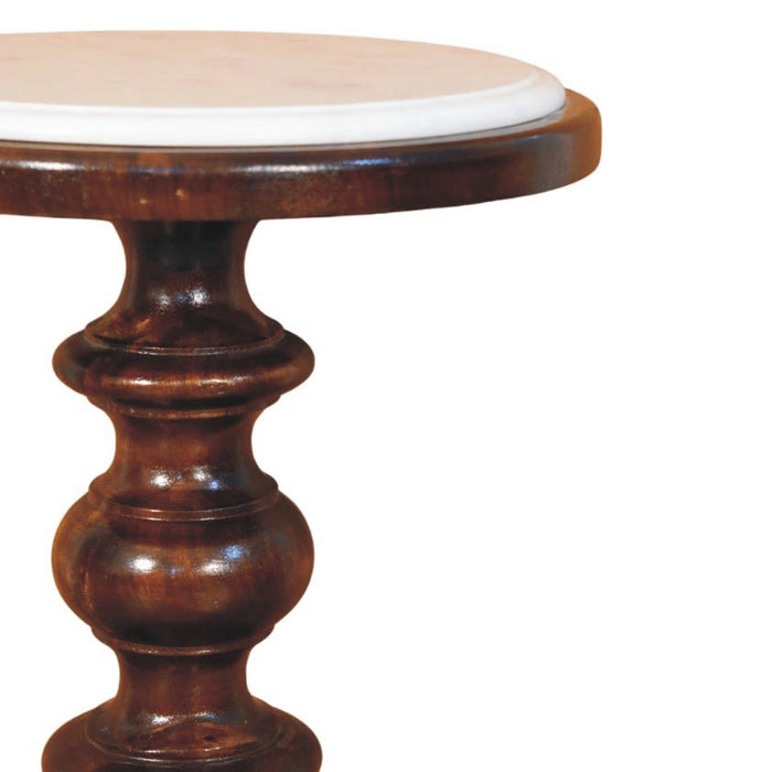 Bellmont Marble-Top Side Table - Brown, Marble