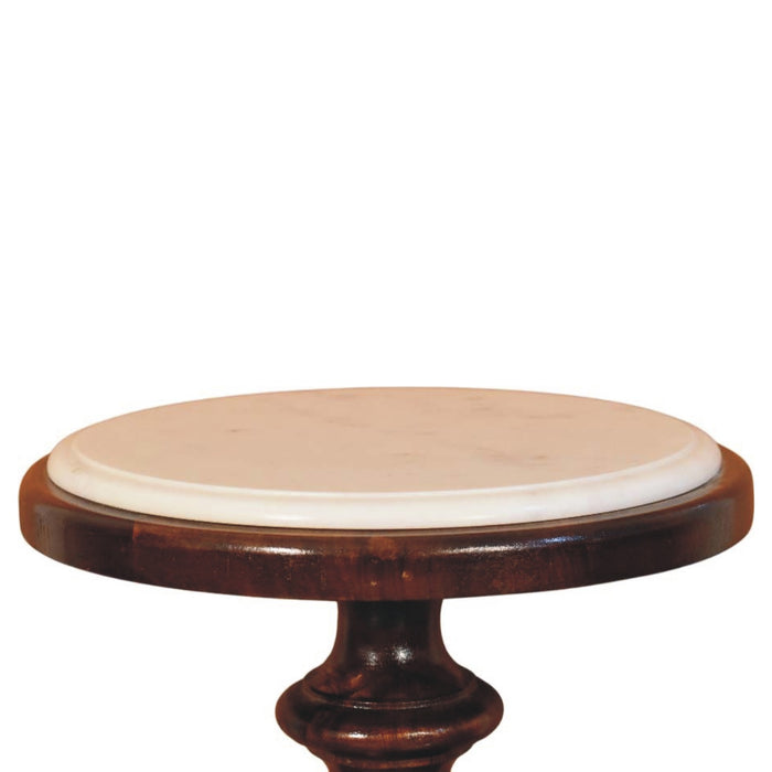 Bellmont Marble-Top Side Table - Brown, Marble