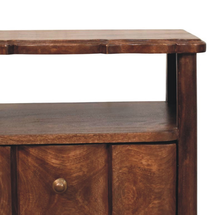 Lume Roasted Shelf Bedside Table - Brown, Wood