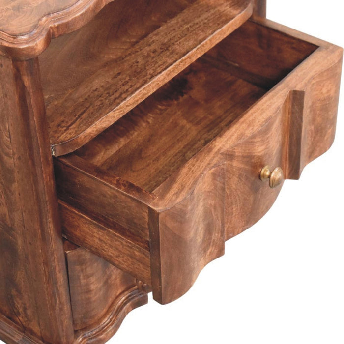 Lume Roasted Shelf Bedside Table - Brown, Wood