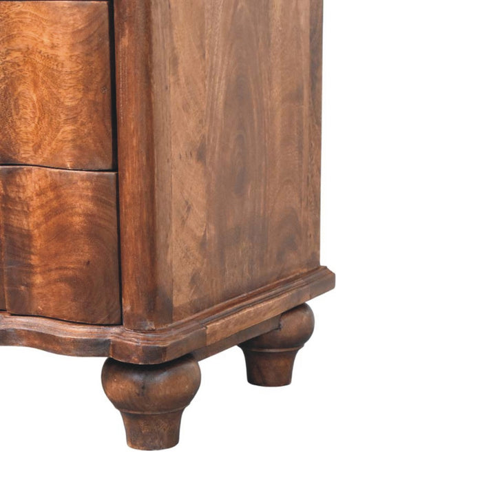 Lume Roasted Shelf Bedside Table - Brown, Wood