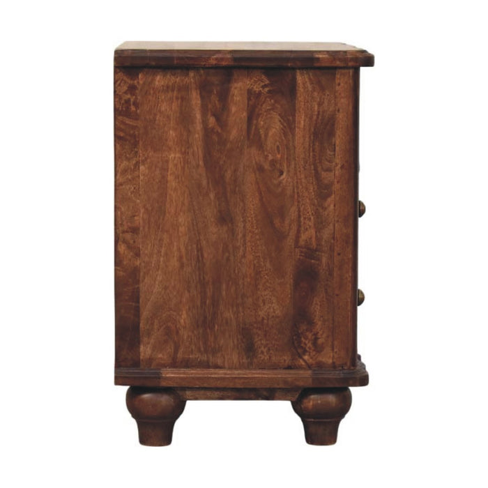 Lume Roasted Shelf Bedside Table - Brown, Wood