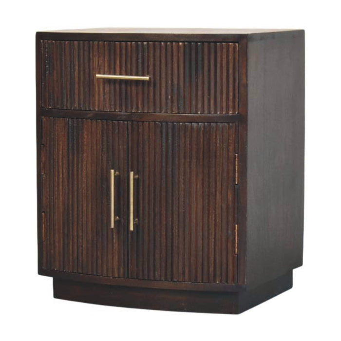 Milan Bedside - Brown, Wood
