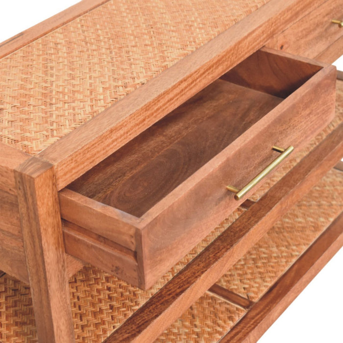 Saffron Rattan Console - Natural, Rattan