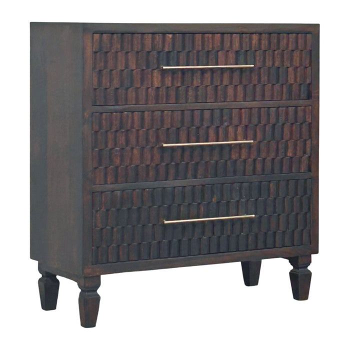 Cadiz Carved Drawer Chest - Brown, Wood