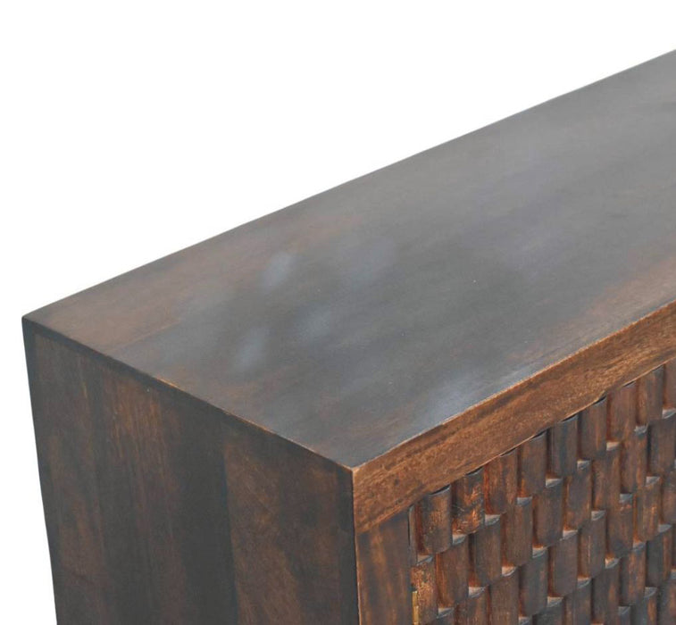 Cadiz Carved Drawer Chest - Brown, Wood