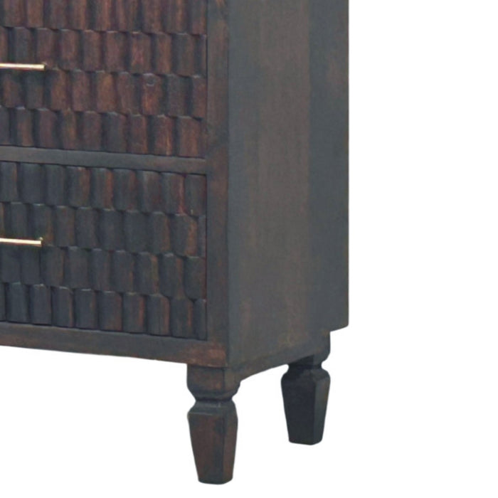 Cadiz Carved Drawer Chest - Brown, Wood
