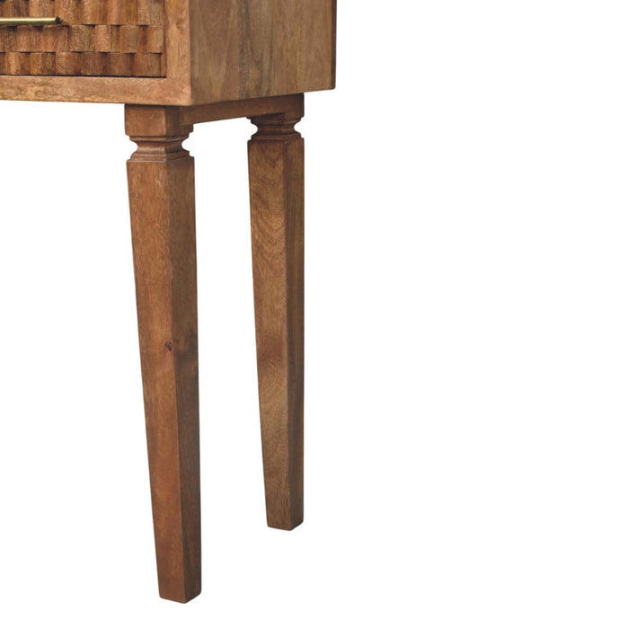 Cadiz Carved Twin-Drawer Console - Natural, Wood