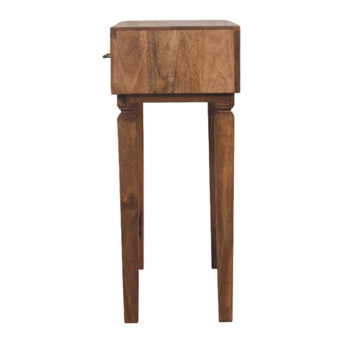 Cadiz Carved Twin-Drawer Console - Natural, Wood