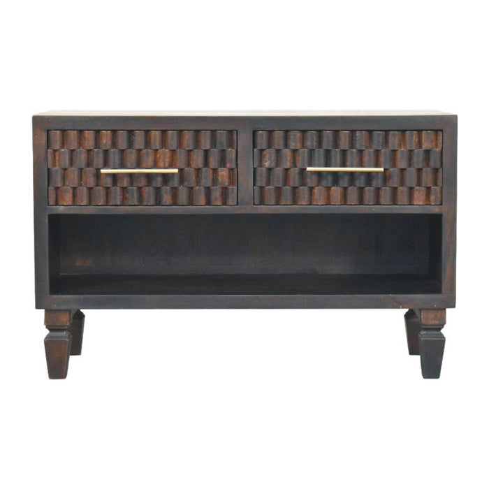 Cadiz Carved Shoe Storage Bench - Brown, Wood