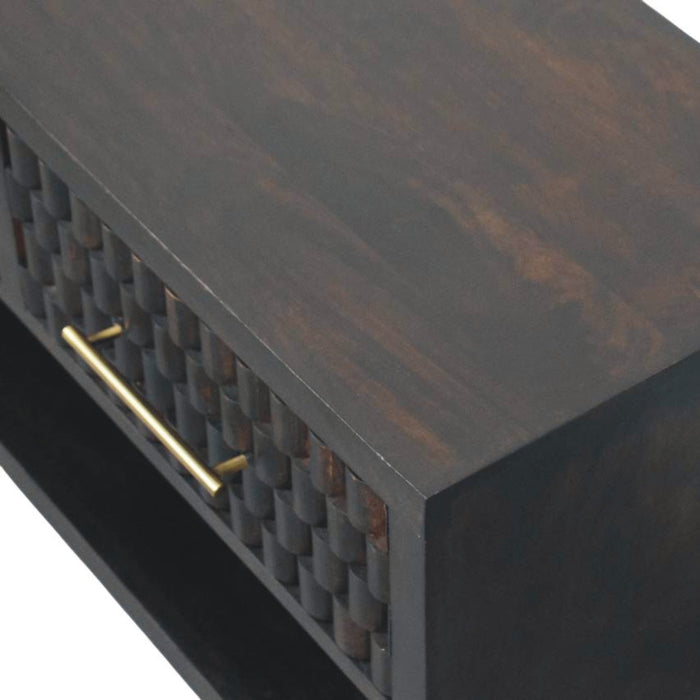 Cadiz Carved Shoe Storage Bench - Brown, Wood