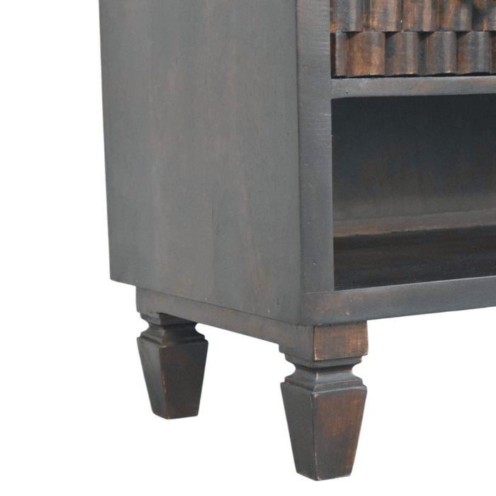 Cadiz Carved Shoe Storage Bench - Brown, Wood