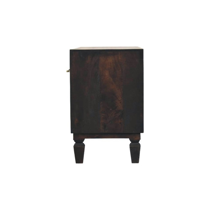 Cadiz Carved Shoe Storage Bench - Brown, Wood