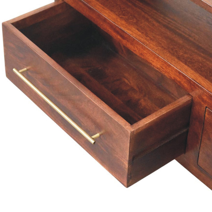Arched Edge 2 Drawer Media Unit - Brown, Wood