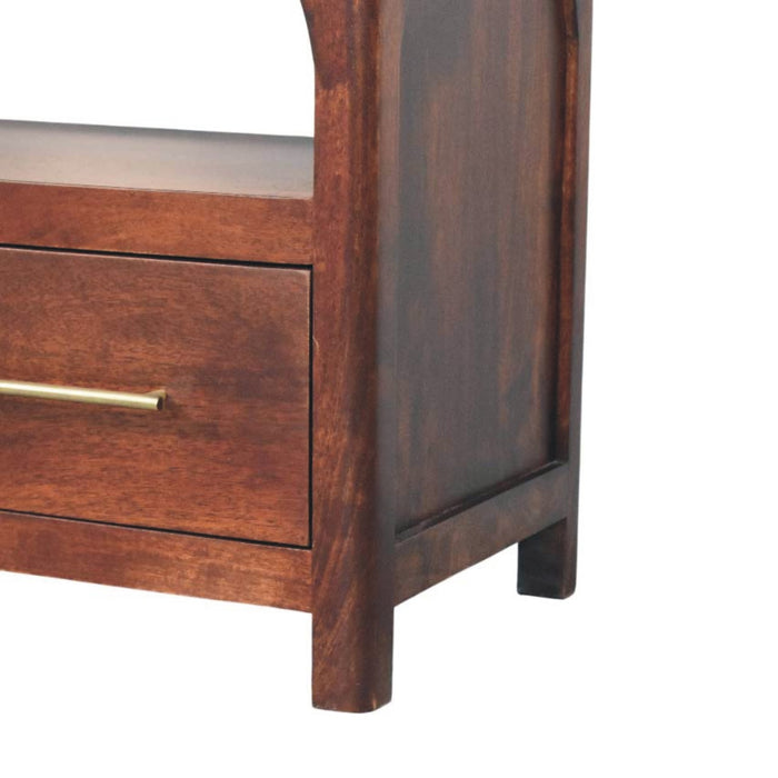Arched Edge 2 Drawer Media Unit - Brown, Wood