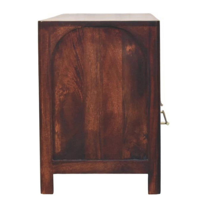 Arched Edge 2 Drawer Media Unit - Brown, Wood