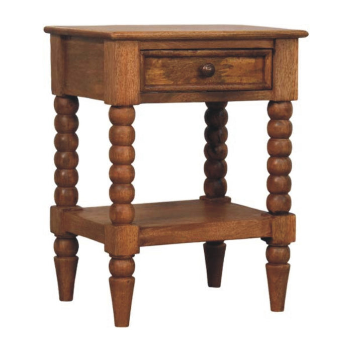 Spindle Bedside Table - Brown, Wood