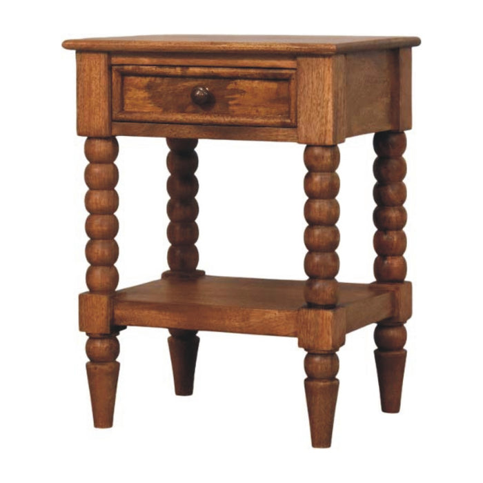 Spindle Bedside Table - Brown, Wood
