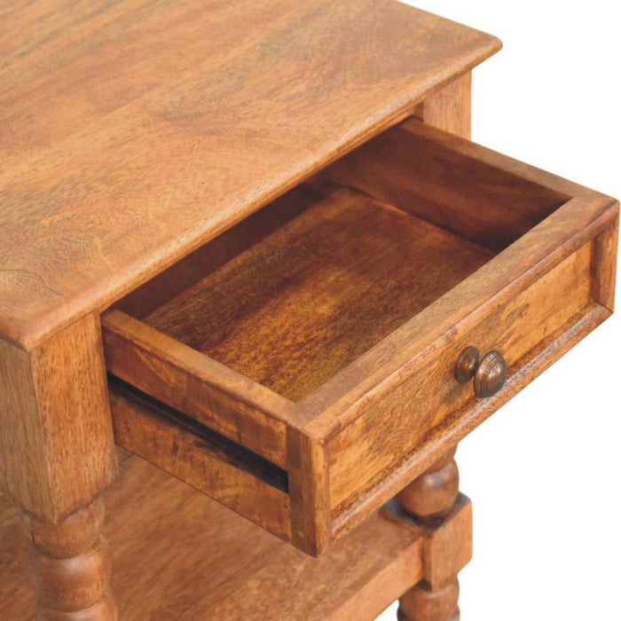 Spindle Bedside Table - Brown, Wood