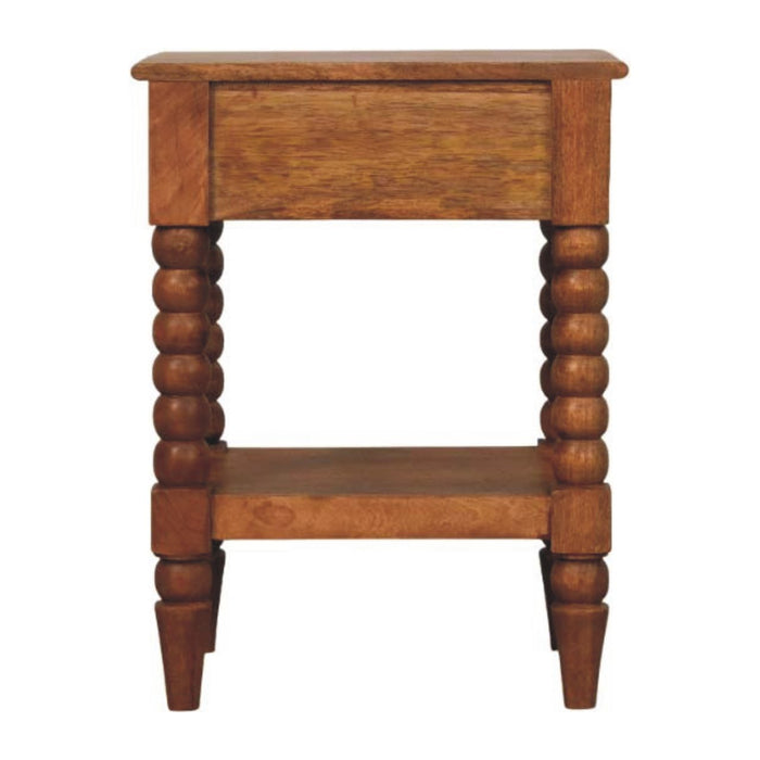 Spindle Bedside Table - Brown, Wood