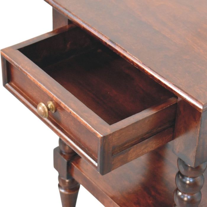 Spindle Winewood Bedside - Brown, Wood