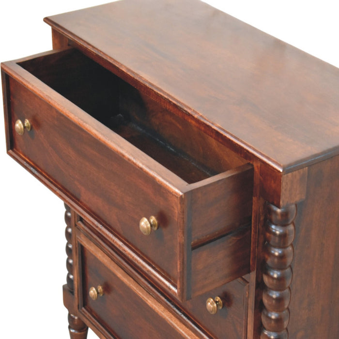 Spindle Winewood Chest - Brown, Wood