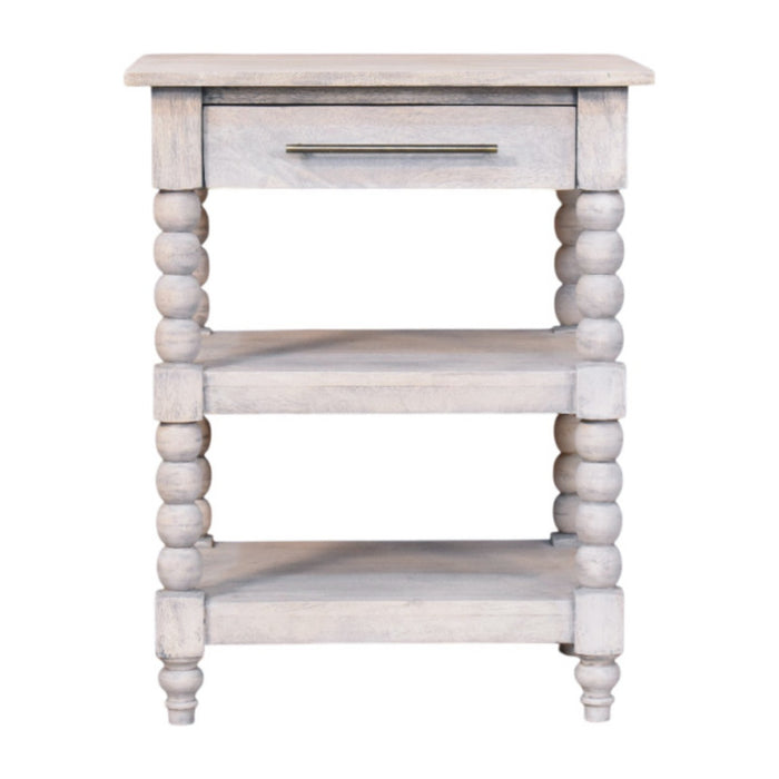 Spindle Acid Wash Side Table - Brown, Wood