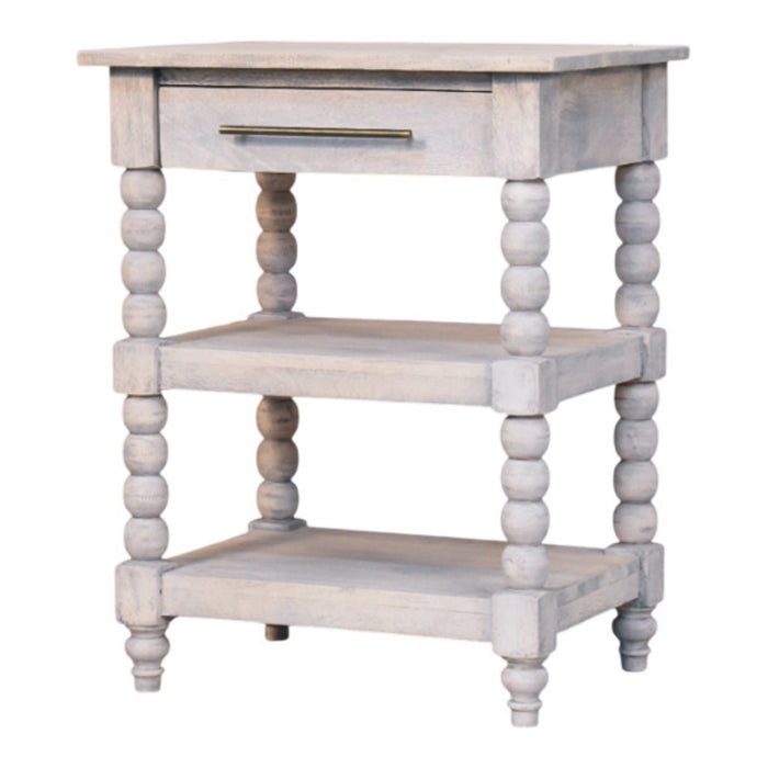 Spindle Acid Wash Side Table - Brown, Wood